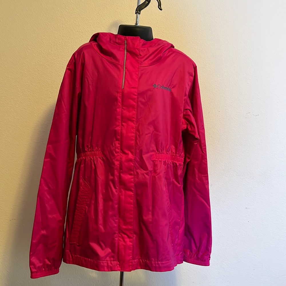 Columbia Girls Pink/Lavender Mesh Lined Windbreaker Size M (11/12) EUC